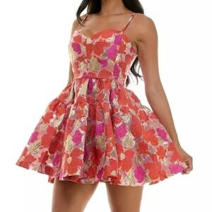 Violet Weekend‎ Juniors' Floral Jacquard Fit & Flare Dress Size 7/8